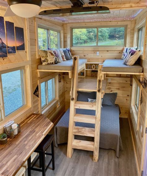 sunflower tiny house|tiny house living room loft.